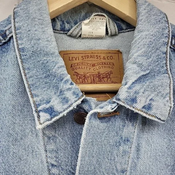 Vintage 90s Levis 70507 Jean Jacket Mens M Denim Classic Fit Trucker Flawed